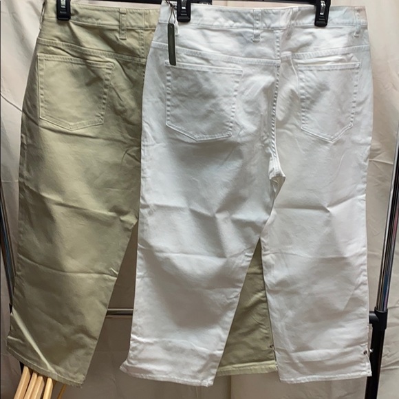2 pair new Eddie Bauer Capri 14P - white & khaki - Picture 4 of 6